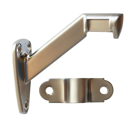 Orca Hardware Heavy Duty Handrail Bracket, Zinc Alloy, US26D Satin Chrome Finish TH-10HD-26D